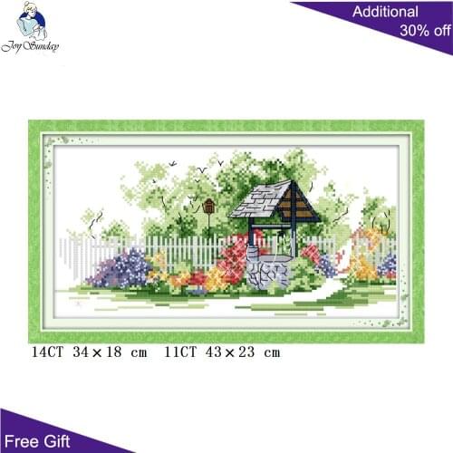 Your Gift Flower Well Cross Stitch F990 14CT 11CT Counted and Stamped Home Decor Well Needlework Embroidery Cross Stitch Kits