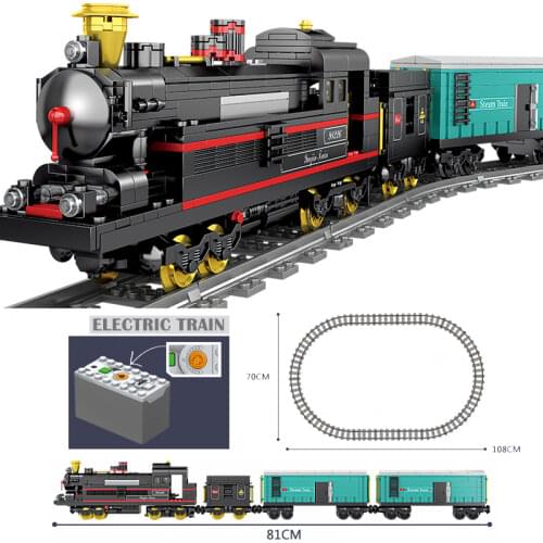 Technical brand Battery Powered Electric Classic Compatible All Brands Train City Rail Creator Building Blocks Bricks Toys
