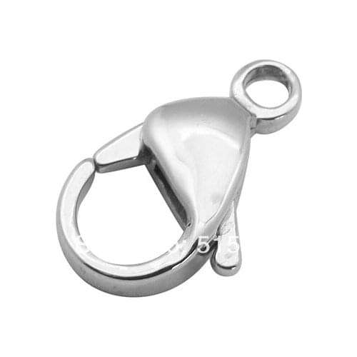 Lot of 100pcs 19mm 316L Stainless Steel Big Lobster Clasp Hook Fashion Jewelry Accessories Chain Necklace Findings