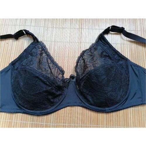 Bra Plus Size 32-44 Stock Bosom Sexy Lace Embroidery Minimizer BraS For Women Push Up Brassiere Top B C D DD E Full Cup BH D08