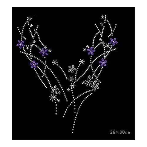 2pc/lot Flower designs iron on transfer iron on rhinestone motifs rhinestone iron on transfers designs patches for shirt