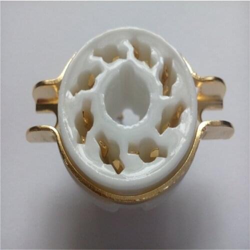 4pcs ceramic tube socket seat GZC8-1-G 8 pin seat tube socket for EL34 KT88 6SN7 274B 6550 amplifier tube