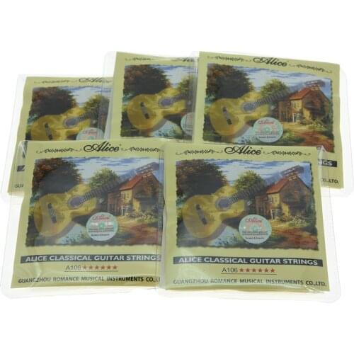 5 Sets Alice Clear Nylon Classical Guitar String Hard Tension Set of 6 Guitar Strings