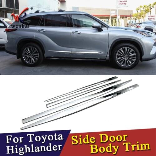 ABS Chrome Side Door Body Decoration Cover Trim For Toyota Highlander 2020 2021 Car Accessories