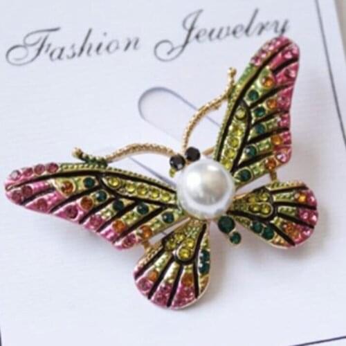 Accessory Pearl Butterfly Brooch Pin Holder