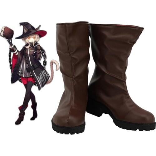 Arknights Haze Cosplay Boots Brown Shoes Custom Made Any Size