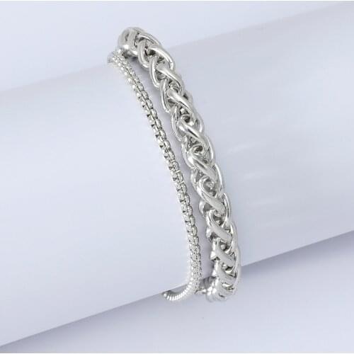 Boho Chunky Women Simple Adjustable Double Layer Chain Bracelet Bangle Jewelry Accessory Mujer Gothic Best Friends Bracelet