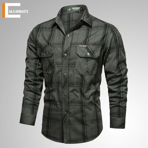 Мужские клечатые рубашки CALUOMATT China At AliExpress