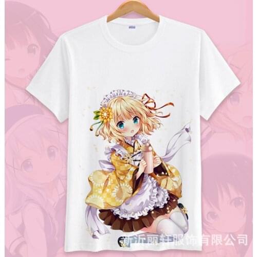 Japanese Anime Is the Order a Rabbit Cosplay T Shirt Hoto Kokoa Kafuu Chino Cartoon Summer T-Shirt Casual Top Tee tshirt Costume