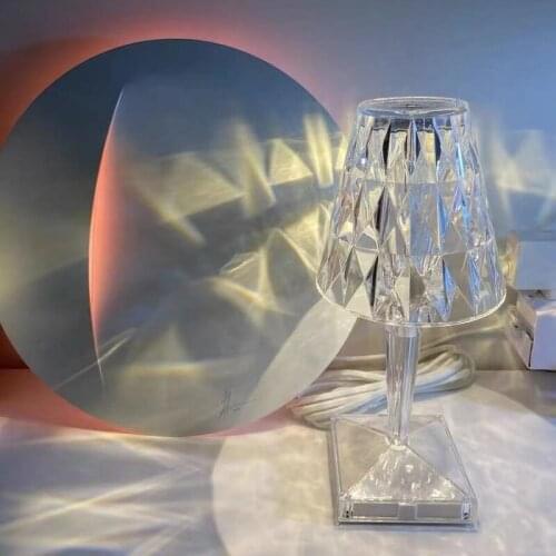 Crystal Lamp Italy Bedside Lamp Bedroom Night Light Charging Creative LED Atmosphere Lamp Diamond Lamp Decorative Table Lamp