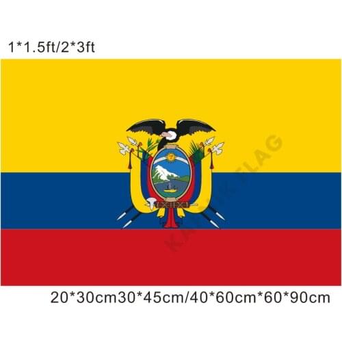 KAFNIK,free shipping 20*30cm/30*45cm/40*60cm/60*90cm small flags Ecuador Flag for Countries World Event Decorative Flags