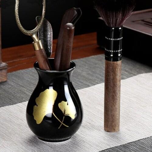 Chinese Cha Dao Set 6 Pieces Ebony Tea Set Kung Fu Tea Accessories Tea Ceremony Utensils Six Gentleman