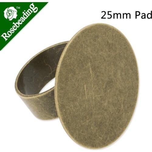 25mm Round Adjustable Antique Bronze plated Ring Base Setting,bezel ring blank,ring setting,Sold 20pcs/lot-C3236