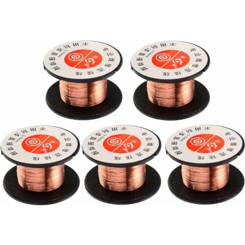 5pcs Copper Soldering Solder Wire PPA Enamelled Repair Reel Welding Wires 0.1mm Diameter 15m Length For Repair Tool