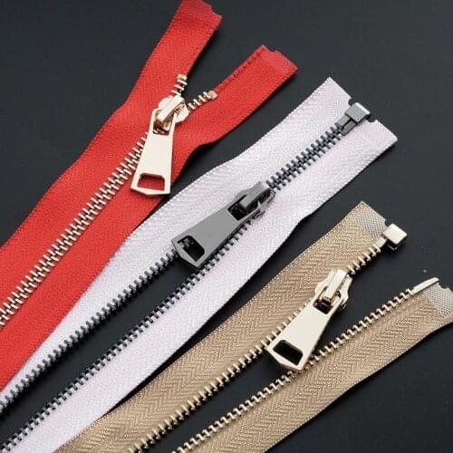 No. 5 zip Open metal Light gold bright gun black down jacket zipper leather coat copper iron tooth clothes zipper accessory