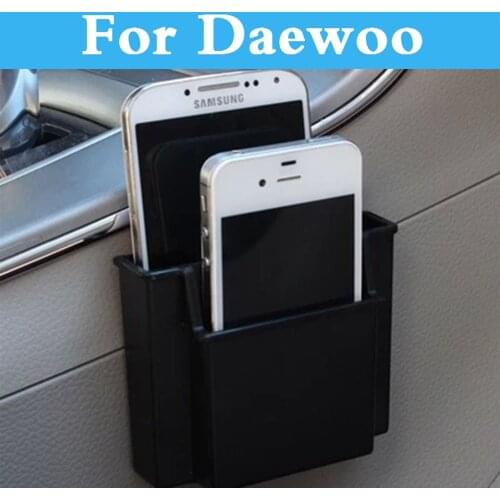 Mini Car Cell Phone Holder Charge Box Holder Pocket Organizer Storage For Daewoo Lacetti Lanos Magnus Evanda Gentra G2x Kalos