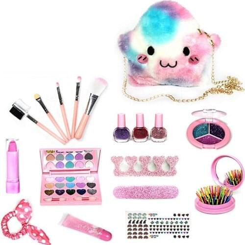 Kids Makeup Toy Set Cosmetic Beauty Set with Cosmetic Bag for Little Girls Princess Birthday Present Gift Fashion Toys