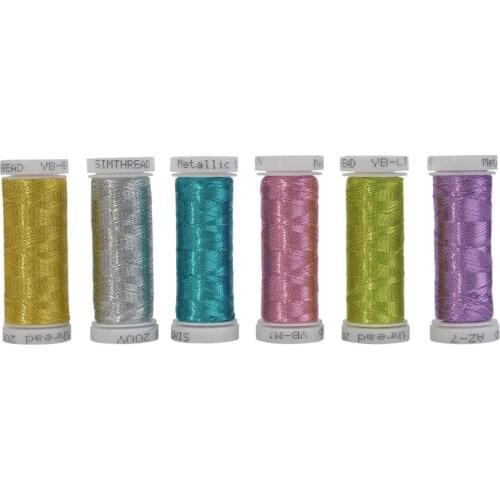 SIMTHREAD Metallic Embroidery Thread Kit, 200 yards/bobbin - for Brother, Babylock, Janome, Singer EMB Machines