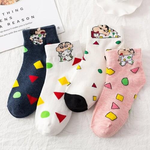 Socks Women Spring and Summer New Japanese Cartoon Anime Ladies Mid-tube Socks College Style Sweet Casual Tide Socks for Women