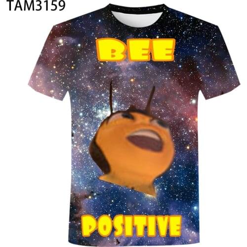 2021 Summer New Cartoon 3D Bee Pattern mens T-shirt Boy Girl childrens Anime Original Cute Casual Cool Short Sleeve Top