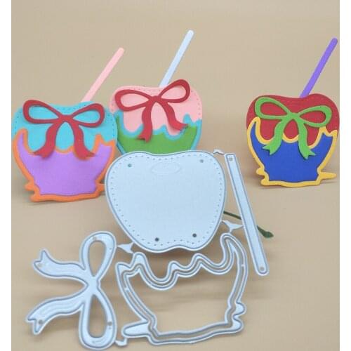 New metal cutting template for apple-shaped beverage cups with straws, DIY scrapbooking, card making, embossing crafts