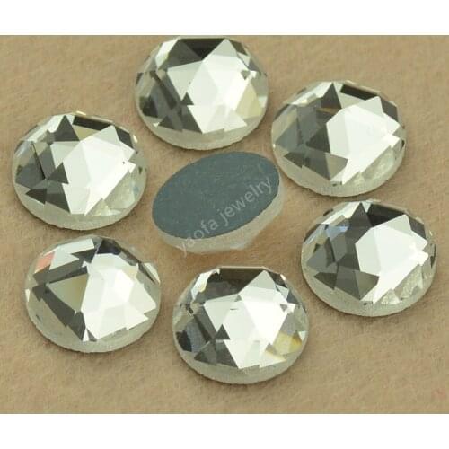 Wholesale 12.5mm Electro Plating Bottom Round Shape Cut Loose White Synthetic Glass Stone Gems For Decoration Supplies