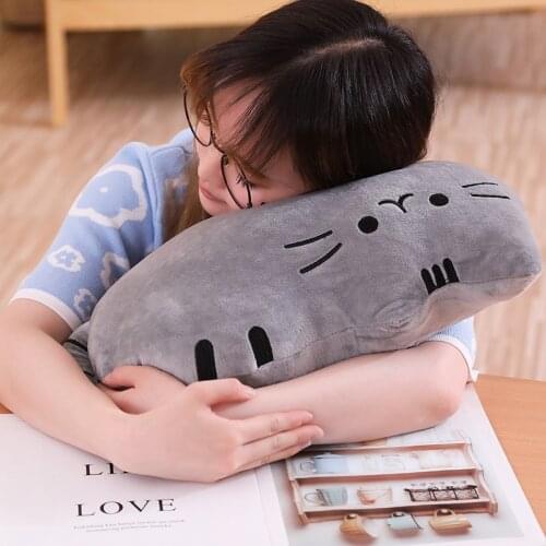 Hot 1PC 25cm Cute Biscuits Cats Cartoon Cat Sofa Sleeping Kawaii Stuffed Animal Plush Toys Birthday Girls Gift Baby Pillows