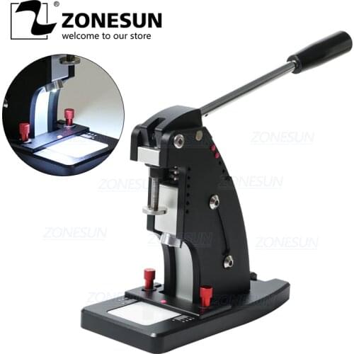 ZONESUN Manual Leather Punching Machine Hand Pressing Machine For Round Hole Puncher Leather Edge Punching Chisel Stitching Tool