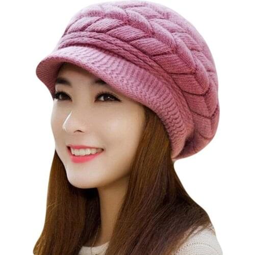 Knitted Hat Women Winter Hats For Women Ladies Beanie Girls Skullies Caps Bonnet Femme SnapBack Thick Warm Korean Cute Hat