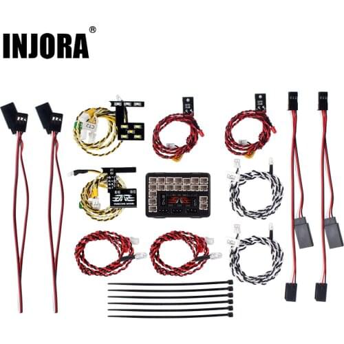 INJORA LED Light System Front & Rear Lamp Group for 1/10 RC Car Traxxas TRX4 Bronco 82046-4