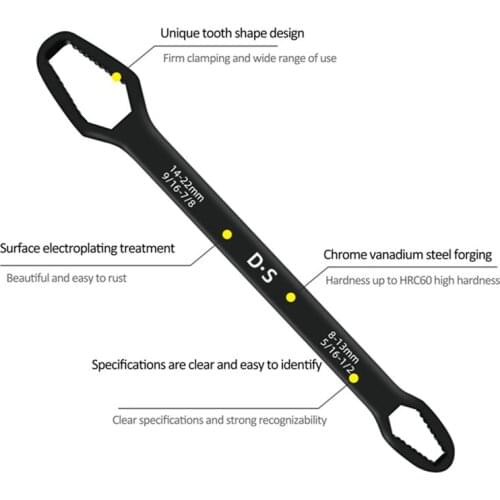 Universal Wrench Adjustable Glasses Wrench Ratchet Wrench Spanner for Bicycle Motorcycle Car Repairing Tools