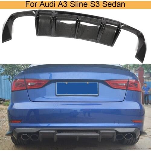 Carbon Fiber Rear Bumper Diffuser Lip Spoiler for Audi A3 Sline S3 Sedan 4 Door 2014-2016 Not for RS3 Rear Diffuser Lip Spoiler