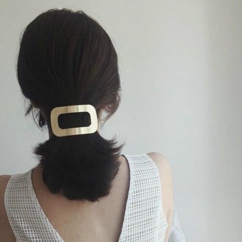 Vintage Metal Hairpin for Women Back Head Clip Headdress Girl Korea Horsetail Hair Clips