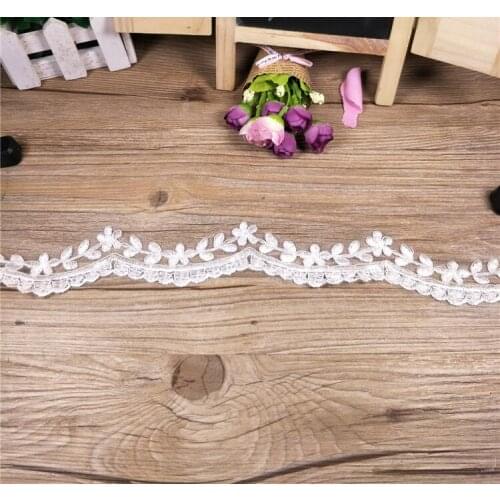 1 Meter 4.5cm Width Wedding Embroidered Fabric Flower Venise Venice Mesh Lace Trim Applique Sewing Craft for Wedding Dec