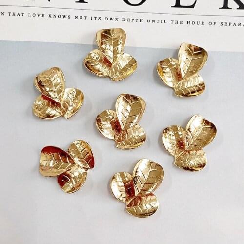10 PCS Metal Leaves 26*27mm Earring Components Handmade Material Jewelry Making Accessories