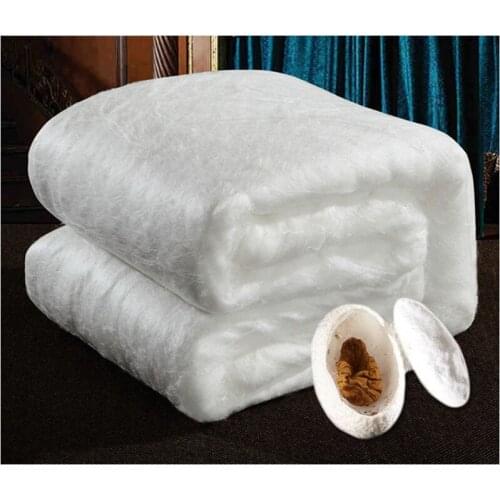 100% mulberry silk quilt, handmade quality cotton quilt cover, winter warm silk blanket, 2-5kg pure silk quilt pink/white/blue