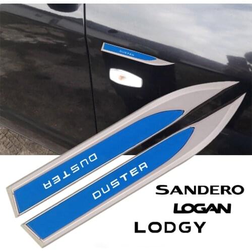 2PCS 3D Metal Emblem Badge Car Body Side Decoration Sticker For Dacia Dokker Duster Lodgy Logan Sandero Solenza Spring car decor