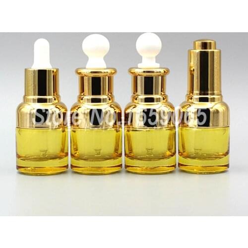 20ml Amber glass Essential Oil dropper bottle w gold shoulder Dispensing Container Liquid Pipette Eye Drop 50pcs/lot