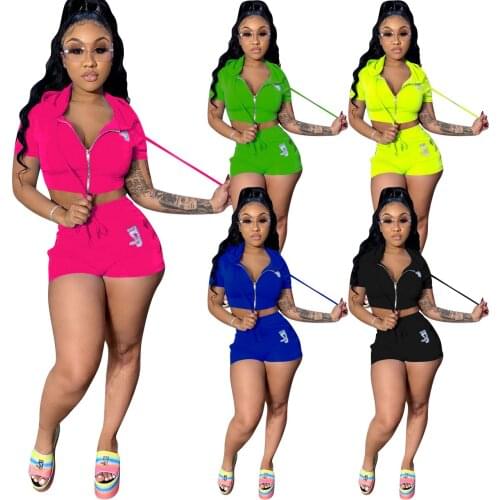 2021 European and American Womens Hot Diamond Sports Fashion Comfortable Casual Two Piece Hooded Zipper Womens Clothing