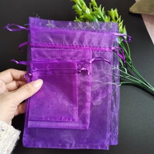 25/50Pcs Wedding Gift Pull Bag Organza Bag Jewelry Tulle Drawstring Bag Jewelry Packaging Display & Jewelry Pouches Packing Bags