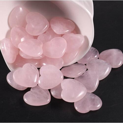 3Pc Mooie Natuurlijke Rose Kristal Hart Natuurlijke Kristal Reiki Healing 45-50Mm