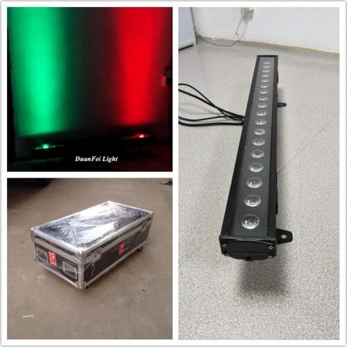 5pcs+Flightcase IP65 18x10w 4in1 rgbw outdoor wall washer dmx led bar wall washer light dot pixel bar light