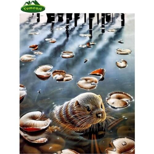 YUMEART Full Drill Diamond Animal Picture Handmade Cross Stitch 5D DIY Diamond Painting Mink Embroidery Home Decor ZKll Stickers