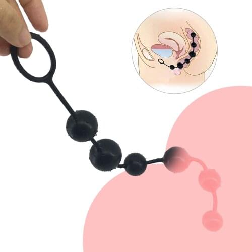 Soft Material Anal Plug Anal Beads Butt Plug Anal Toys Prostate Stimulator G-spot Vagina Stimulator Erotic Sex Toys for Couple