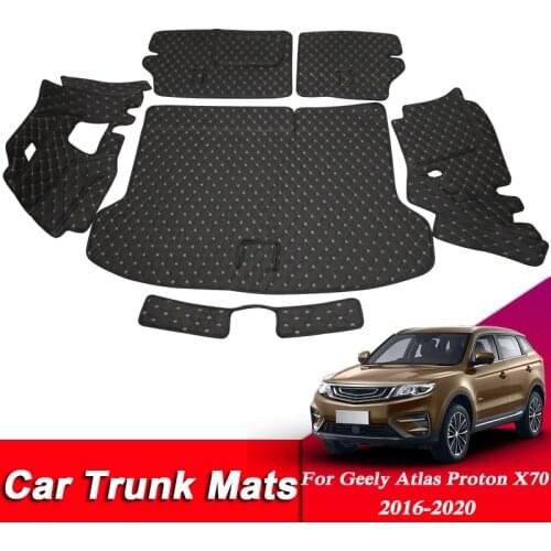 Car Styling Trunk Mat For Geely Atlas Proton X70 2016-2020 Low/High Mach Leather Auto Cargo Liner Mat Pad Internal Accessories