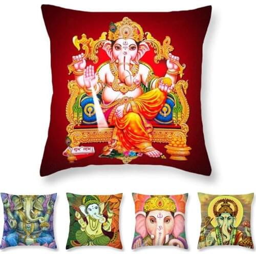 BUDDHISM ART Elephant God painting linen 45*45cm square pillow case Cushion cover Hotel office bar car sofa pillow cushion cover