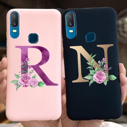 52 Letters Initials Phone Case Cover For Vivo Y11 2019 Y12 Y15 Y17 Case Soft Liquid Silicone Bumper Shell For Vivo Y12 Y 15 17