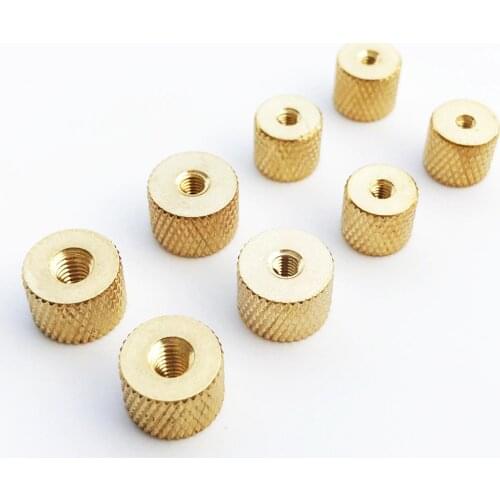 5pcs Brass Copper Cylindrical Adjusting Knurled Thumb Nut Pinapple Pattern Thumbnut for Air Water Cooling Fan PC Case Model DIY