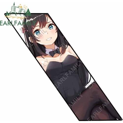 EARLFAMILY 13cm x 11.8cm for Mai Sakurajima Anime Car Stickers Caravan Vinyl Car Wrap Decal Funny Graffiti Waterproof Sunscreen