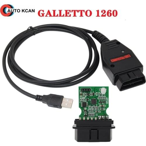 Best Quality Galletto 1260 ECU Chip Tuning Tool EOBD Flasher ECU Flasher Green PCB FTDI FT232RQ Read&Write Free Ship